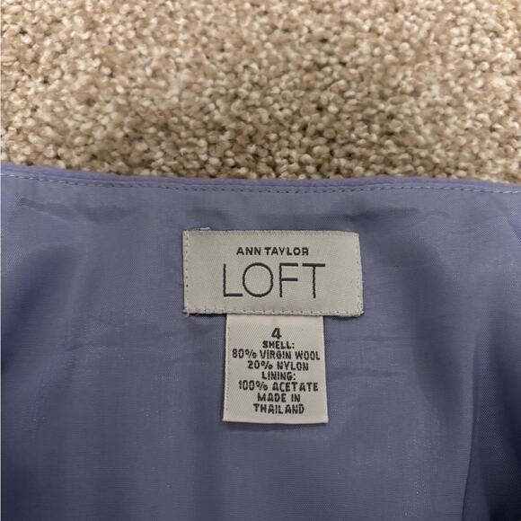 Ann Taylor Loft Periwinkle Purple Virgin Wool Blend Size 4 - Picture 6 of 8